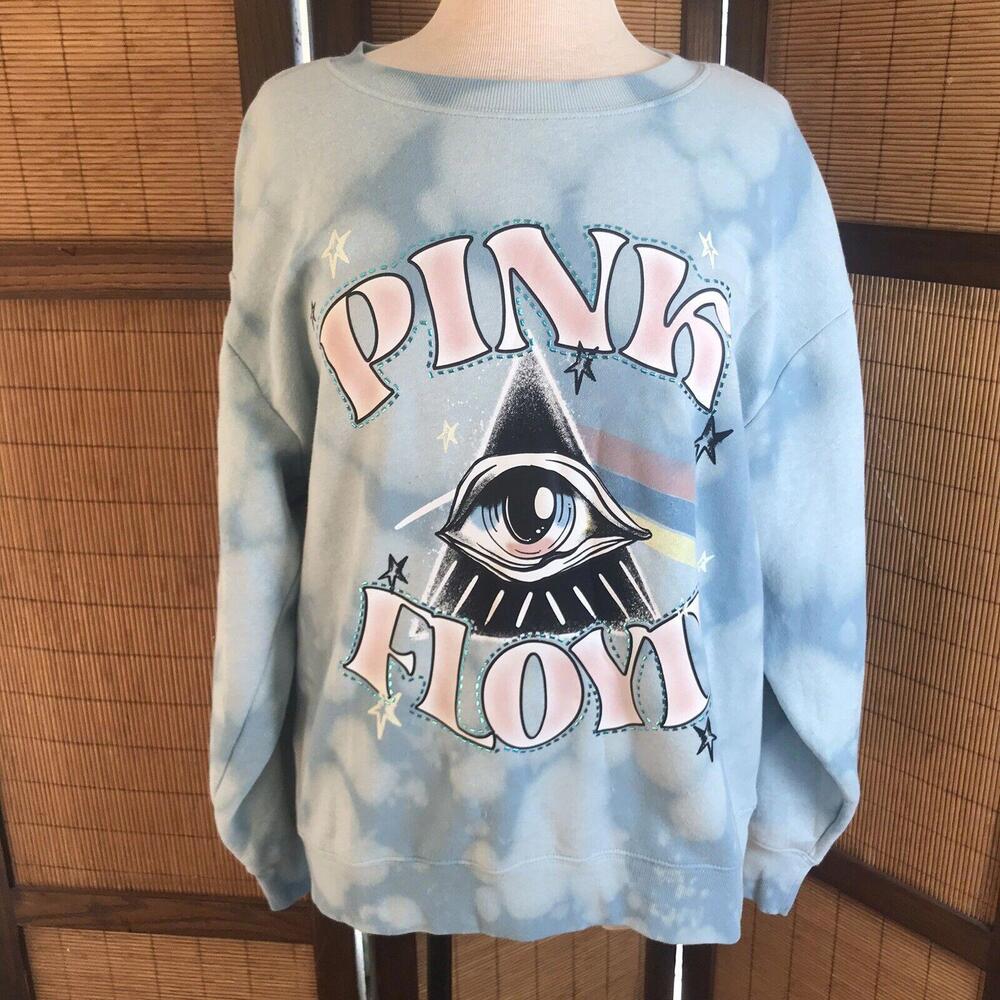 Perryscope Pink Floyd Tie Dye Pullover Sweatshirt Size L New With Tags
